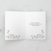 Auf Ihrer Taufe blauer Blumenkreuz Karte (Innenseite)