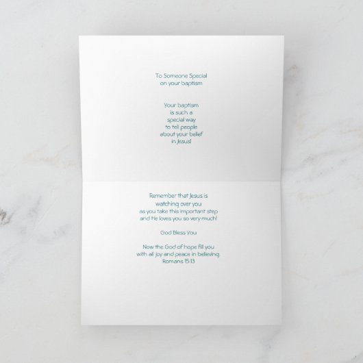 Auf Ihrer Taufe Karte (Innenseite)