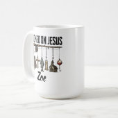 Auf Jesus fixierte personalisierte Kaffeetasse (Vorderseite Links)