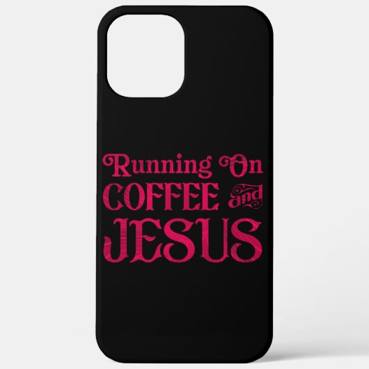 Auf Jesus und Kaffee laufen Case-Mate iPhone Hülle (Rückseite)