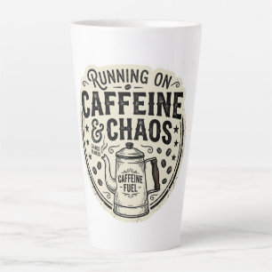 Auf Kaffe und Chaos laufend Vintage-Kaffeekanne Milchtasse