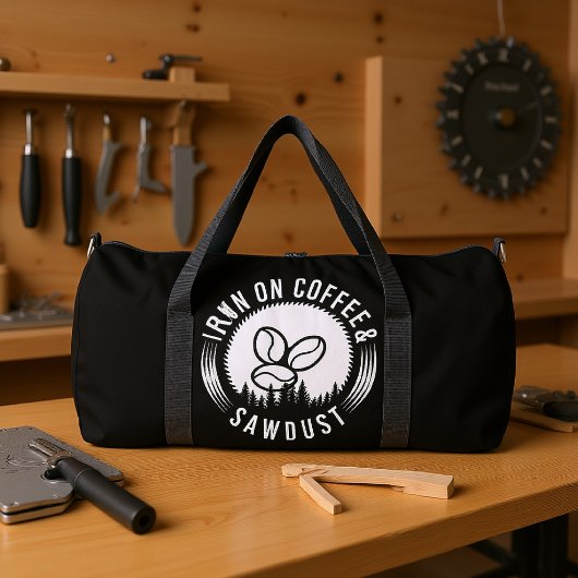 Auf Kaffee Sägemehl laufen Duffle Bag