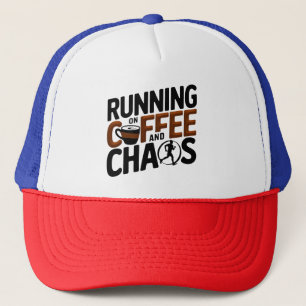 Auf Kaffee und Chaos laufen Truckerkappe