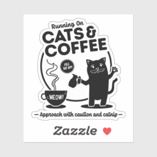 Auf Katzen und Kaffee Die schneiden Aufkleber
