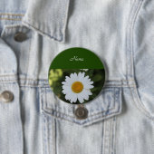 Auf Knopfdruck bedruckte Daisy, Text & Schriftart Button (Beispiel)