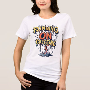 Auf Koffein Laufende Vibrante Cartoon-Graffiti-Tro Tri-Blend Shirt