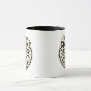 Auf Koffein und Chaos laufende Vintage-Kaffeekanne Tasse