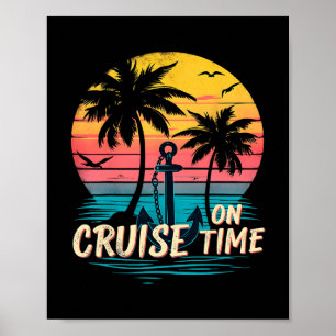 Auf Kreuzfahrt Retro Urlaub Reisen Poster