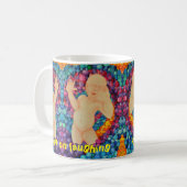 Auf Lachen behaltend Blasen Kaffeetasse (Vorderseite Links)
