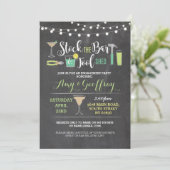 Auf Lager Sie das Bar u. laden Einladung (Stehend Vorderseite)