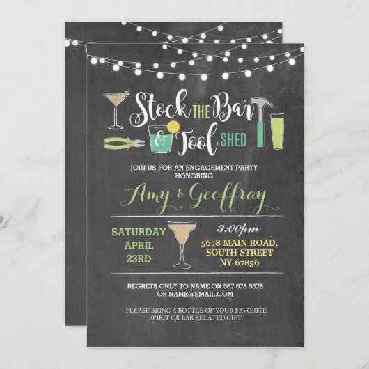 Auf Lager Sie das Bar u. laden Einladung (Vorne/Hinten)