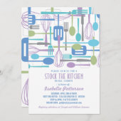 Auf Lager Sie das Küchen-Retro Art-Brautparty Einladung (Vorne/Hinten)