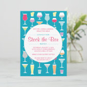 Auf Lager Sie die Bar-Einladung im Blau Einladung (Stehend Vorderseite)