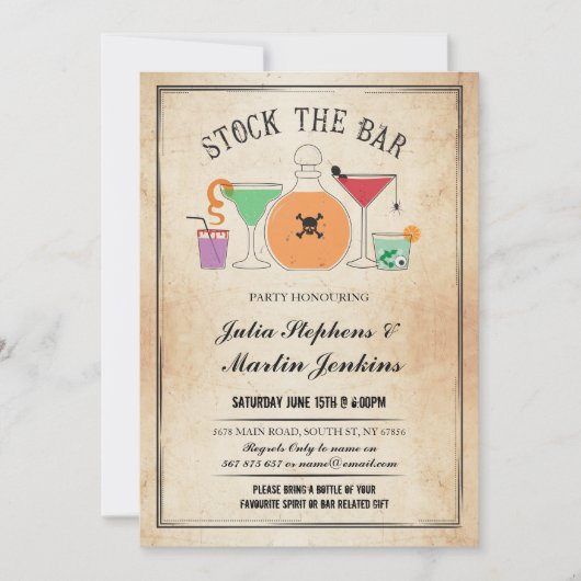 Auf Lager Sie die Bar-gespenstische Einladung (Vorderseite)