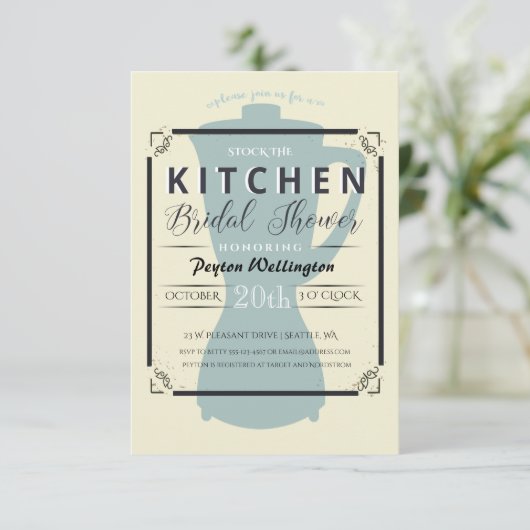 Auf Lager Sie die Küchen-Brautparty-Einladung Einladung (Stehend Vorderseite)