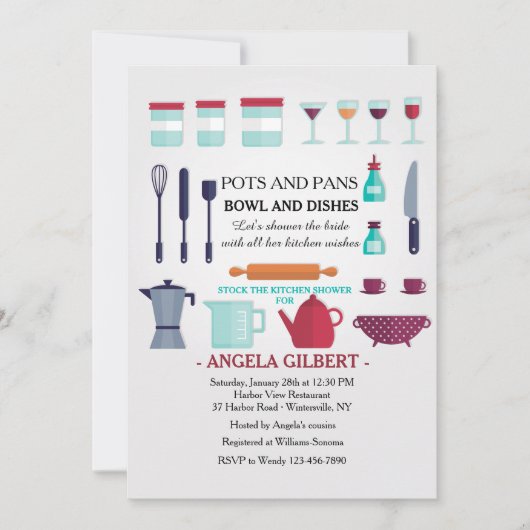 Auf Lager Sie die Küchen-Duschen-Einladung Einladung (Vorderseite)