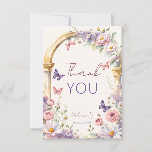 Auf Lebenszeit der Schmetterlinge Frühling Brautpa Dankeskarte (Vorderseite)