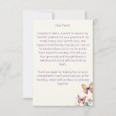 Auf Lebenszeit der Schmetterlinge Frühling Brautpa Dankeskarte (Rückseite)