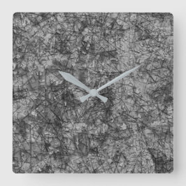 Auf leicht gepunktet grau und schwarz gehäutet quadratische wanduhr