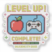Auf Level 8 freigeschaltet | Lustiger Gamer Aufkleber (Vorderseite)
