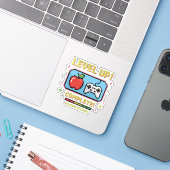 Auf Level 8 freigeschaltet | Lustiger Gamer Aufkleber (Laptop mit iPhone)