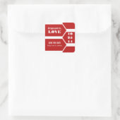 Auf Liebe zeigen Save the Date Aufkleber (Tasche)
