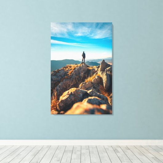 Auf majestätischen Herbstfelsen Leinwanddruck (Insitu (Holzboden))