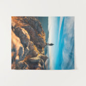 Auf majestätischen Herbstfelsen Wandteppich (Vorderseite (Horizontal))