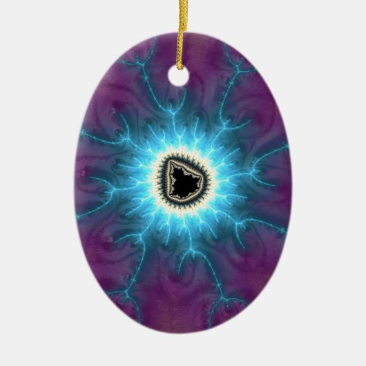 Auf Mandelbrot Shocking Fraktal Abstrakt schalten Keramik Ornament (Vorne)