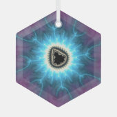 Auf Mandelbrot Shocking Fraktal Abstrakt schalten Ornament Aus Glas (Vorderseite)