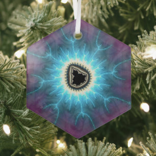 Auf Mandelbrot Shocking Fraktal Abstrakt schalten Ornament Aus Glas