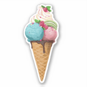 Auf Maß geschnittenes Vinyl-Aufkleber Eiscreme.  Aufkleber