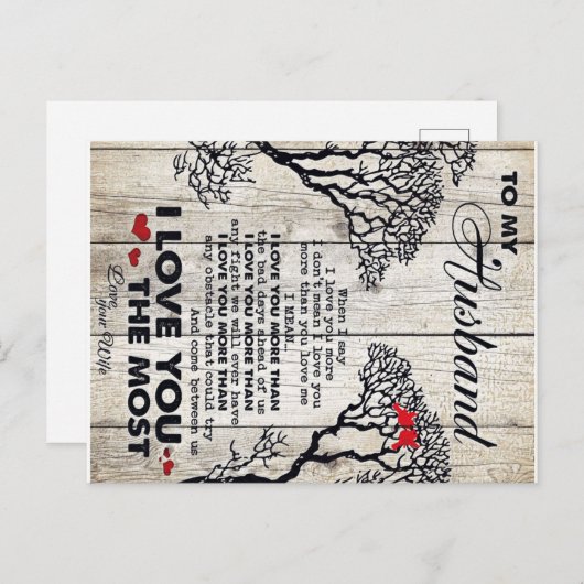 Auf mein Geschenk für den Ehemann | Lieblicher Ehe Ankündigungspostkarte (Vorne/Hinten)