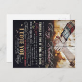 Auf mein Geschenk für den Ehemann | Schreiben an i Ankündigungspostkarte (Vorne/Hinten)