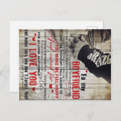 Auf mein Männergeschenk, Personalisiertes Geschenk Ankündigungspostkarte (Vorne/Hinten)