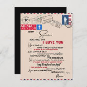 Auf mein Sohn Geschenk, Mama und Sohn, Liebe Brief Einladung (Vorne/Hinten)