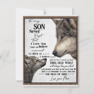 Auf mein Sohn Geschenk, Mama und Sohn, Liebe Brief Einladung