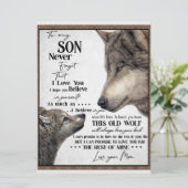 Auf mein Sohn Geschenk, Mama und Sohn, Liebe Brief Menükarte (Stehend Vorderseite)