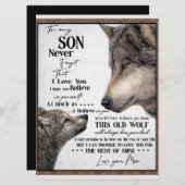 Auf mein Sohn Geschenk, Mama und Sohn, Liebe Brief Menükarte (Vorne/Hinten)