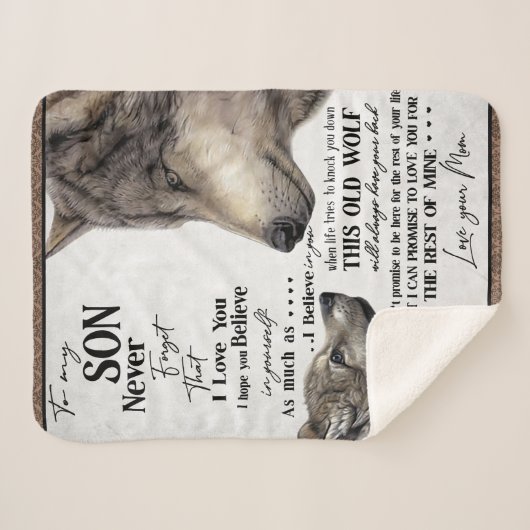 Auf mein Sohn Geschenk, Mama und Sohn, Liebe Brief Sherpadecke (Vorderseite (Horizontal))