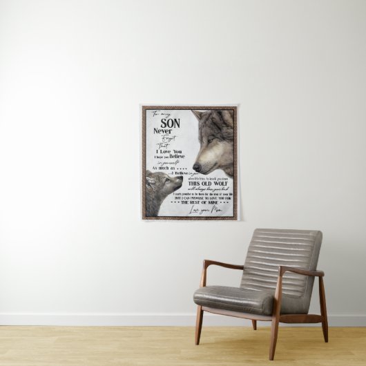 Auf mein Sohn Geschenk, Mama und Sohn, Liebe Brief Wandteppich (Beispiel)