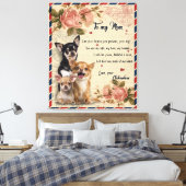 Auf mein Tante-Hund-Blume-Geschenk, Tante-Geburtst Leinwanddruck (Insitu (Schlafzimmer))