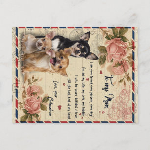Auf mein Tante-Hund-Blume-Geschenk, Tante-Geburtst Postkarte