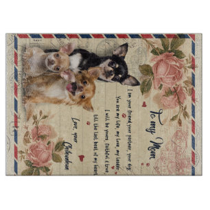 Auf mein Tante-Hund-Blume-Geschenk, Tante-Geburtst Schneidebrett
