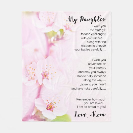 Auf mein Tochtergeschenk Fleecedecke (Vorderseite)