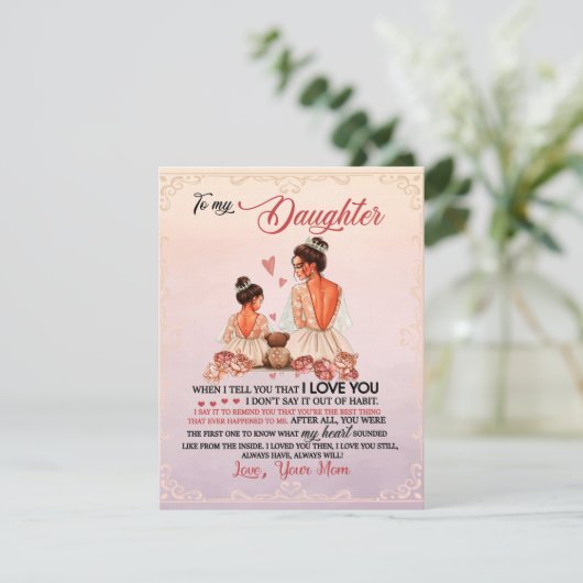 Auf mein Tochtergeschenk, meine Tochter und Mama, Einladung (Stehend Vorderseite)