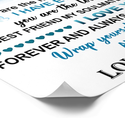 Auf meine Ehefrau Beach Geschenk, Ehefrau Geburtst Poster (Ecke)