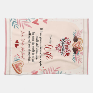 Auf meine Ehefrau floral Valentine Geschenk von Eh Geschirrtuch