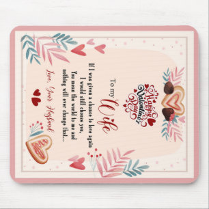Auf meine Ehefrau floral Valentine Geschenk von Eh Mousepad