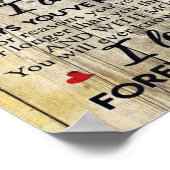 Auf meine Ehefrau Geschenk | Brief an meinen Mann Poster (Ecke)